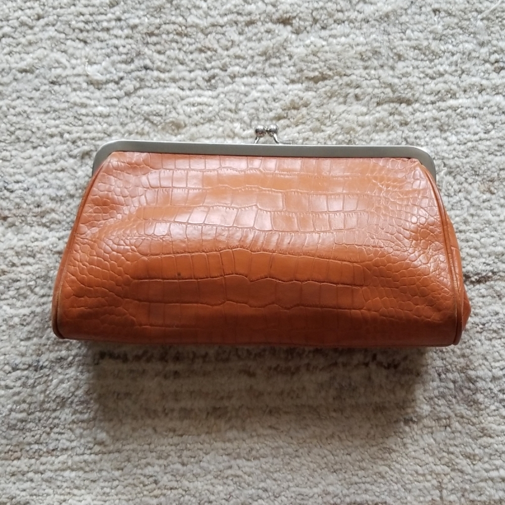 Tan Crocodile Clutch
